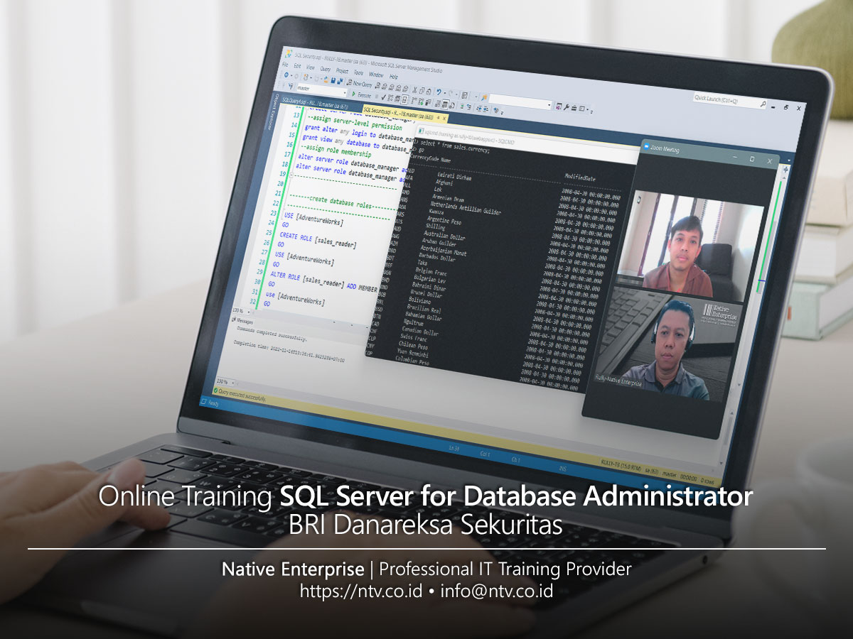 SQL Server for Database Administrator Online Training bersama BRI Danareksa Sekuritas