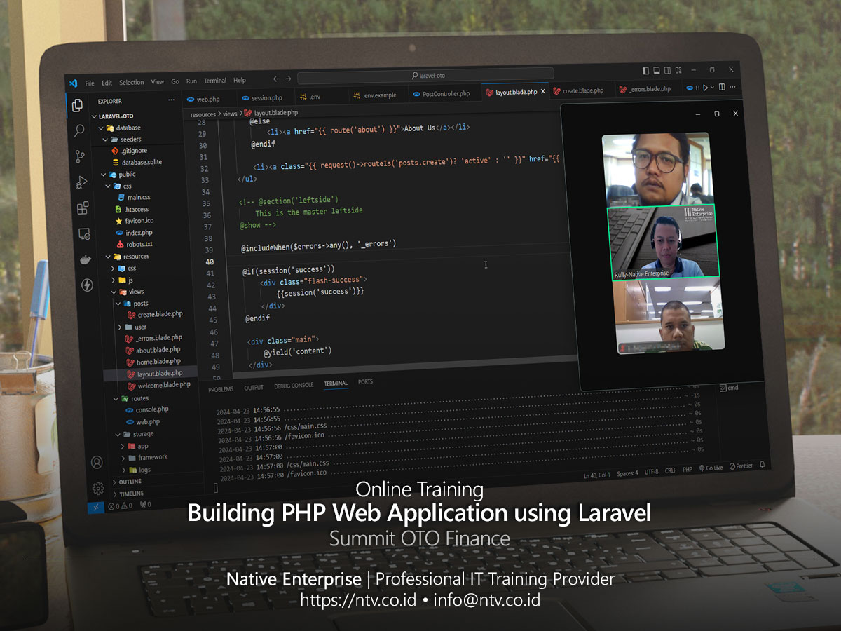 Building PHP Web Application using Laravel Online Training bersama Summit OTO Finance