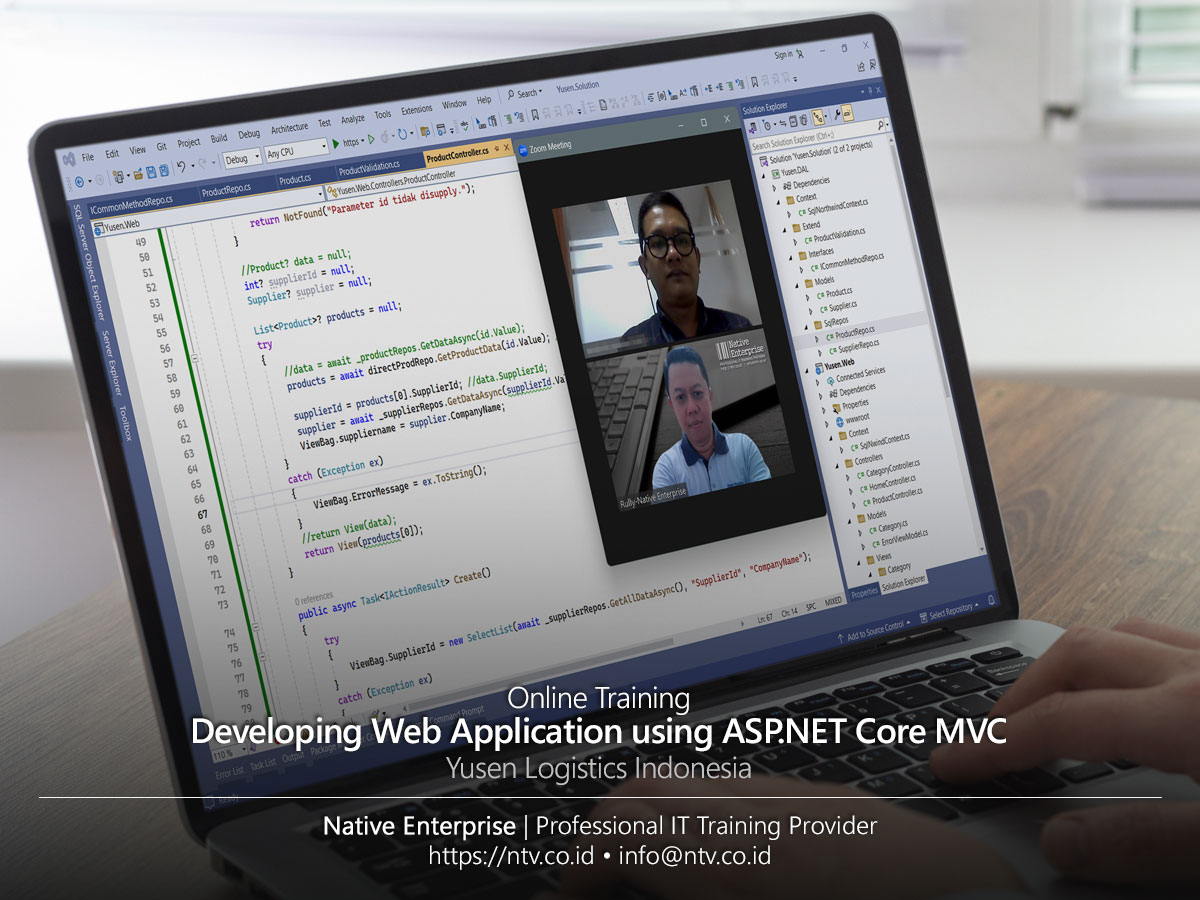 Developing Web Application using ASP.NET Core MVC Online Training bersama Yusen Logistics Indonesia