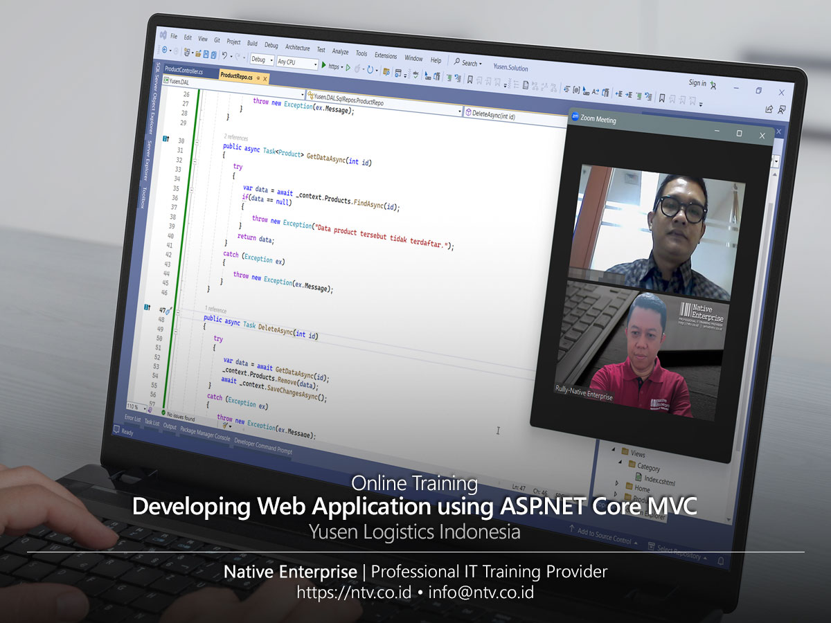 Developing Web Application using ASP.NET Core MVC Online Training bersama Yusen Logistics Indonesia
