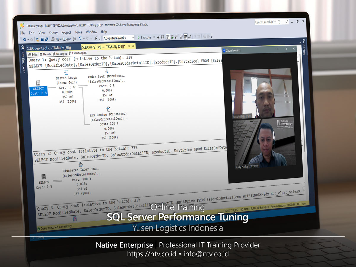 SQL Server Performance Tuning Online Training bersama Yusen Logistics Indonesia